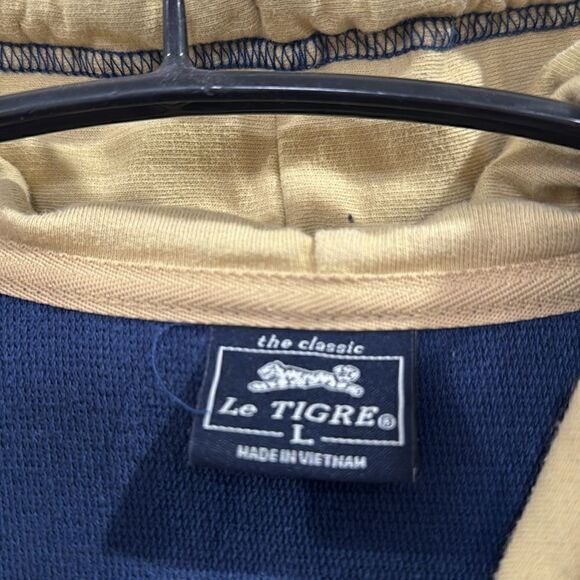 LE TIGRE ZIPPED DOWN HOODIE. NAVY BLUE - Picture 3 of 6